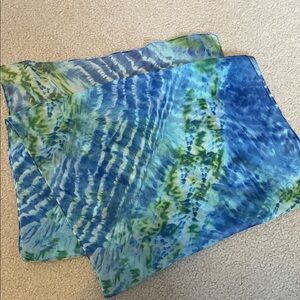 Blue and Green Tie-Dye scarf